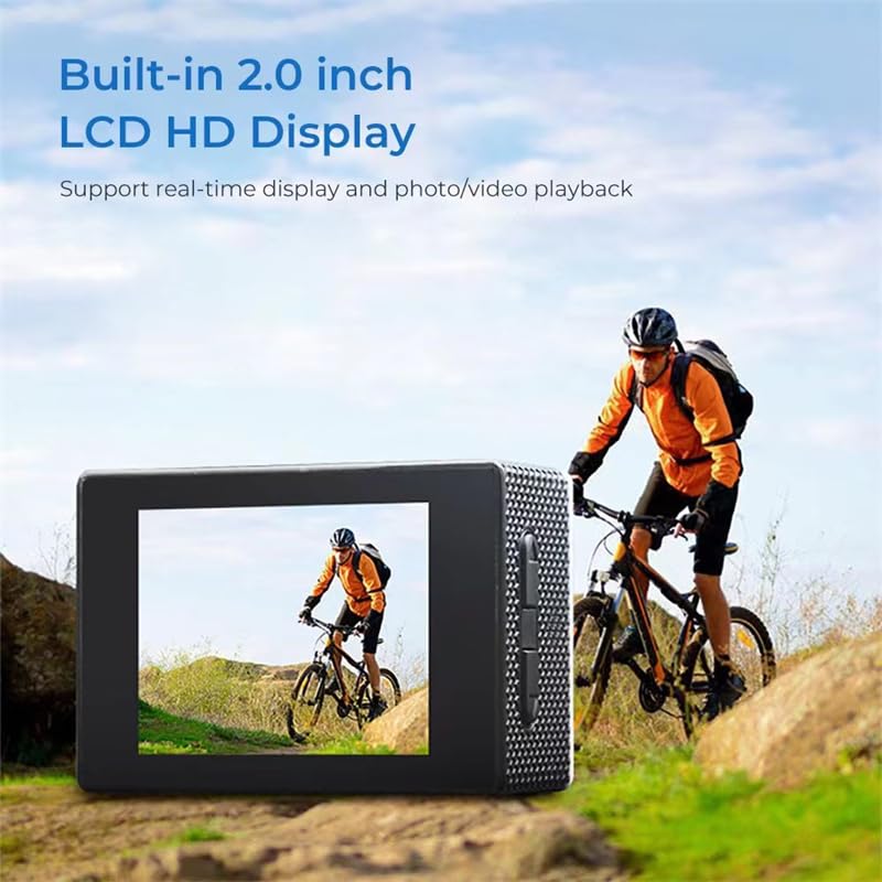 Cámara de acción 1080P HD 2.0 Pulgadas, cámara subacuática, cámara Deportiva Impermeable de 3 MP con Kits de Accesorios, para natación, Buceo, Bicicleta, Motocicleta, etc. (Blanco)