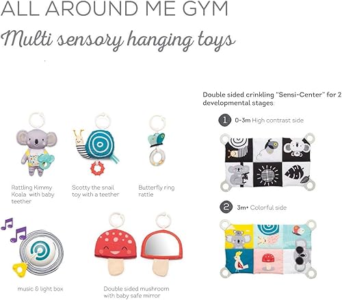 Miniatura 9 de Taf Toys Gimnasio 4 en 1 con música y luz All Around Me Baby Activity Gym grueso acolchado con alfombrilla suave y un exclusivo "Sensi-Center" para