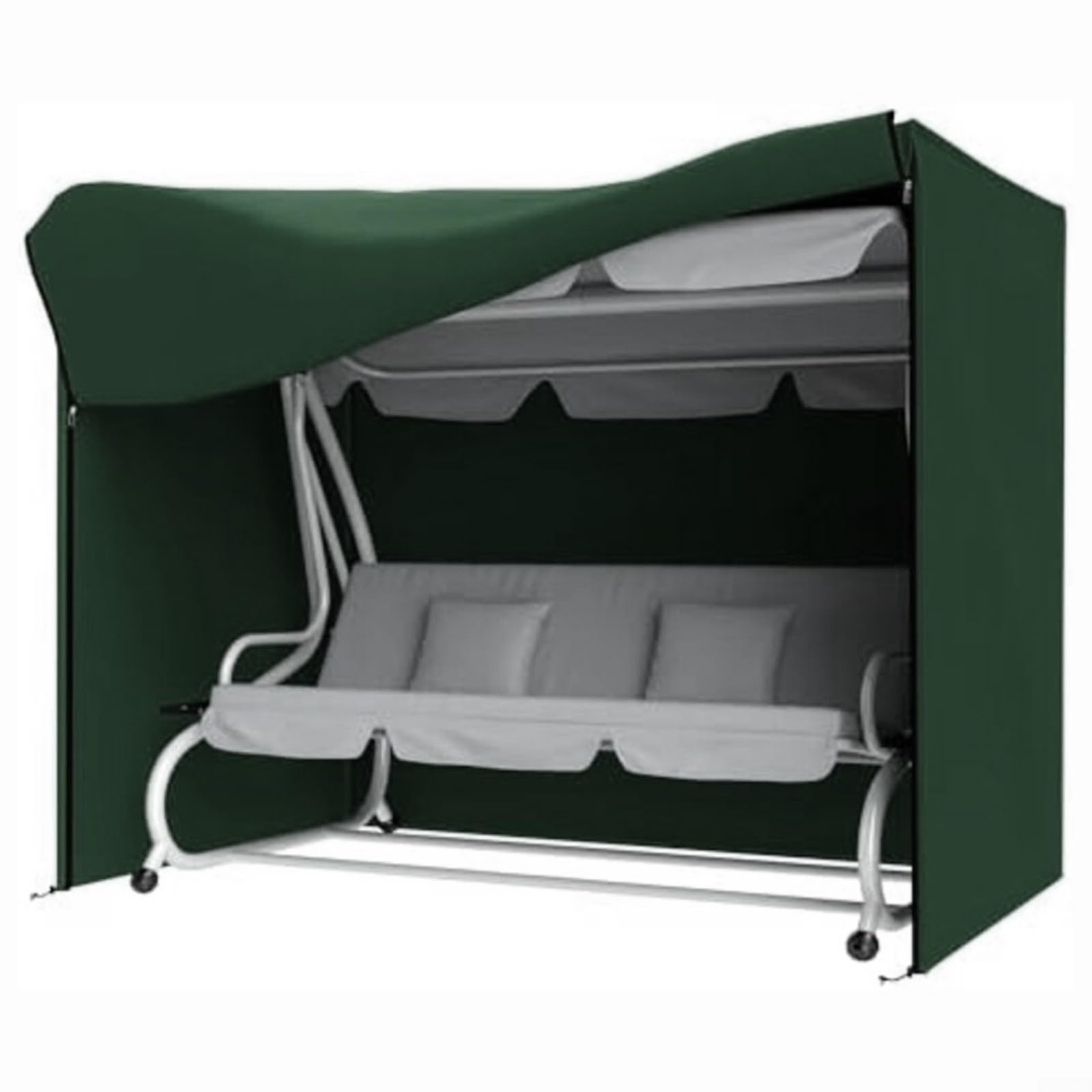 Funda impermeable para columpio de 3 plazas, material protector UV con cierre de cremallera (220 x 145 x 170 cm)