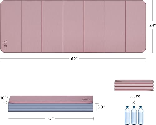 Miniatura 4 de Tapete de yoga extra grueso de 12 pulgada, equipo de pilates, 69 x 24 pulgadas, tapetes de entrenamiento sin olor para gimnasio en casa, tapetes de