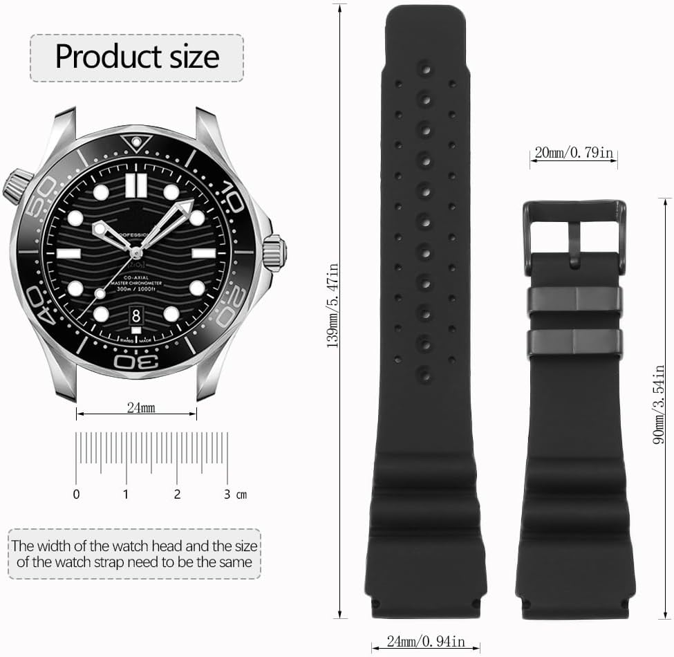 Watchband Compatible With Citizen Promaster Aqualand Duplex Replacement Band for Prospex Diver Strap Men's Sports Waterproof Silicone Bracelet 24mm - Image 3