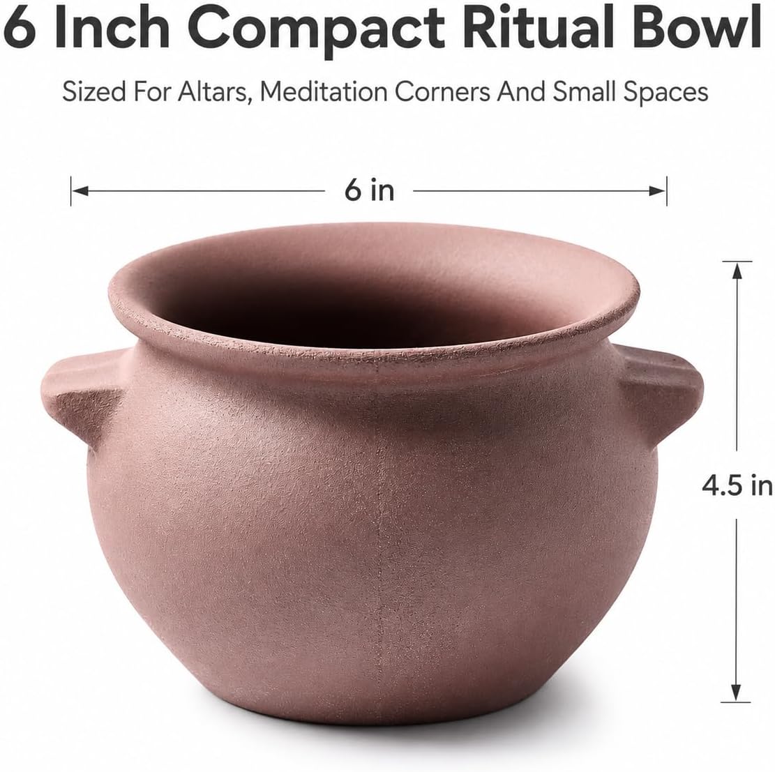 Fireproof Bowl for Burning Ritual – 6 Inch Large Terracotta Ritual Vessel