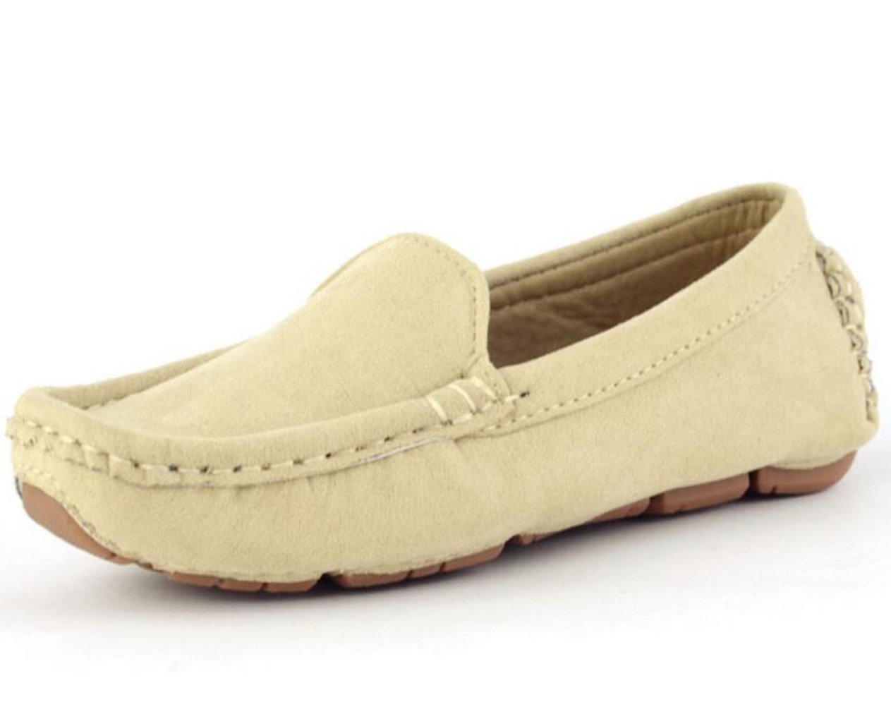 DADAWEN Toddler Little Kid Boys Girls Soft Suede Leather Slip On Penny Loafer Dress Shoes Moccasin Flat Boat Shoes Wedding Church Oxford