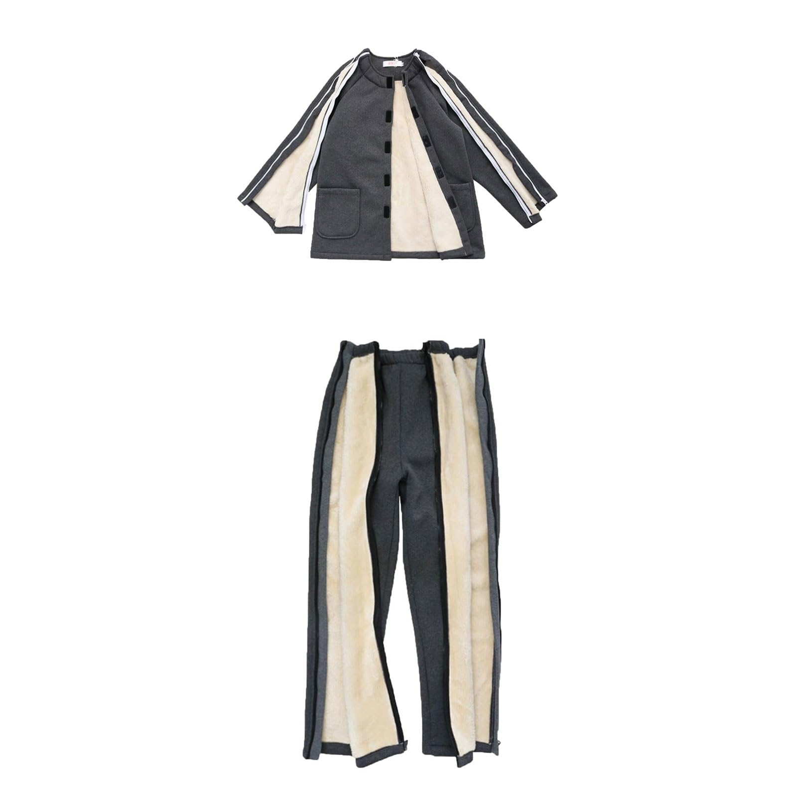 Pantaloni for pazienti con cerniera facili da indossare, in cotone, for uso medico, for anziani e allettati, for riabilitazione chirurgica e infermieristica