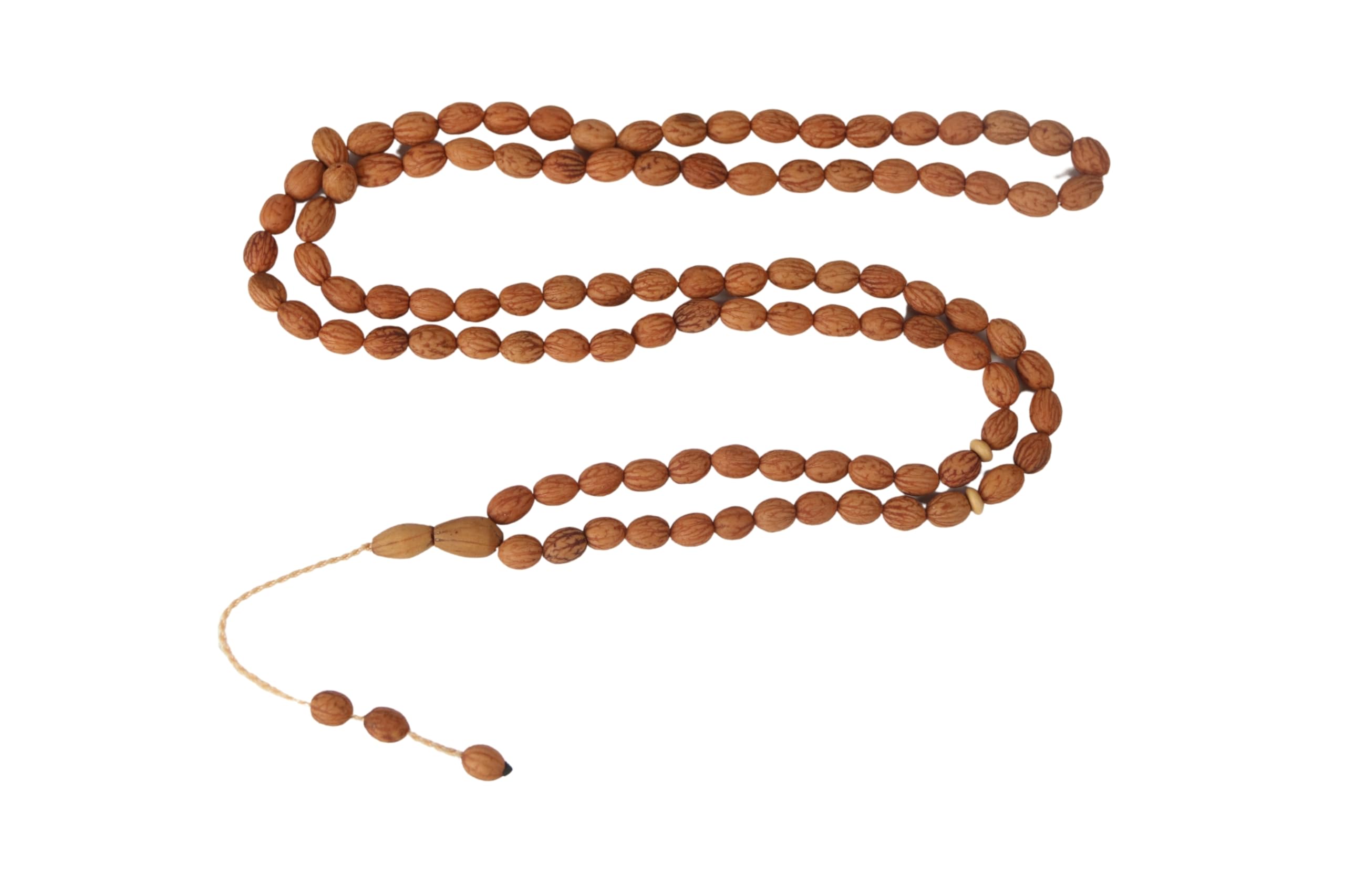 Chapelet fait à la main en véritable graines d'olivier Tasbeeh - Petit chapelet Misbaha - Cadeau islamique Tasbih - 6x8 mm