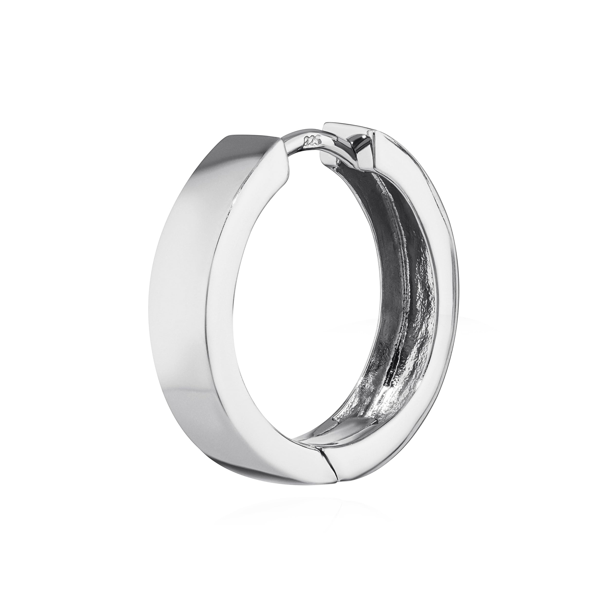 NKlaus Orecchini Single A Cerniera In Argento Sterling 925 – 17,7 Mm Opaco Antiriflesso – Gioiello Unisex 4798
