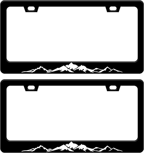 Miniatura 26 de Marco de matrícula de flores de cerezo con hermosas flores rosadas, divertido soporte de accesorio de automóvil de acero inoxidable para mujeres