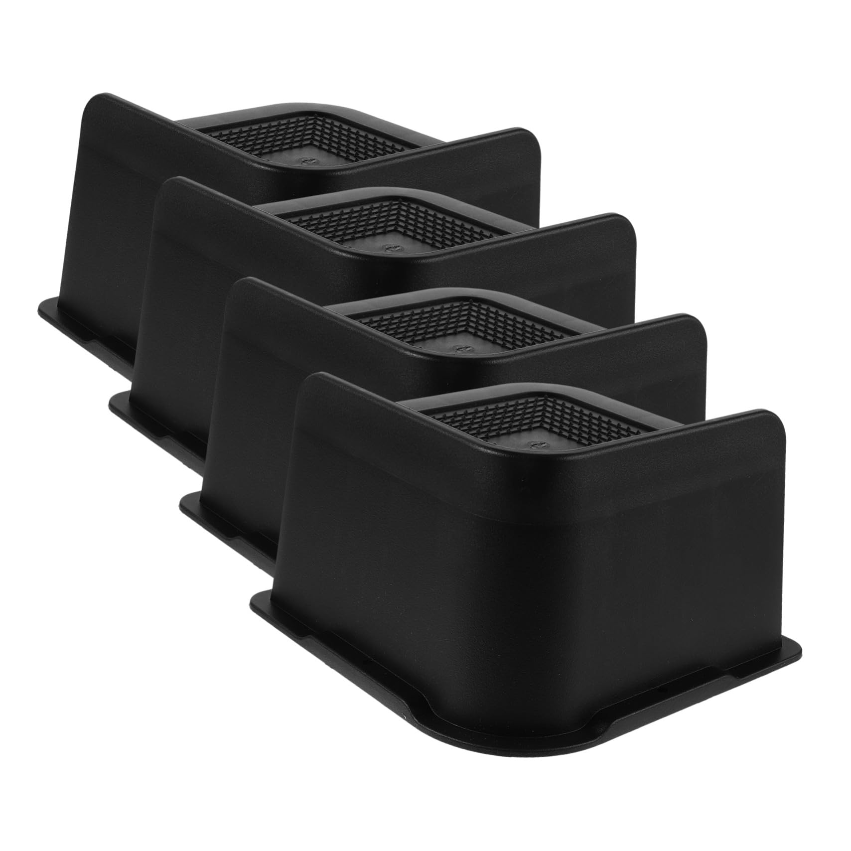 Goma Elevadores de Cama Negro 4 Piezas Antideslizantes
