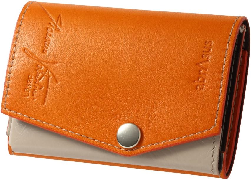Abrasas Giacomo Valentini Small Wallet, Model, Men&amp;#39;s, Made in Japan, orange