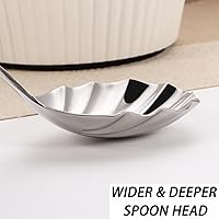 Vista 5 de Cuchara grande para servir, juego de cucharas de servir de 9 pulgadas, utensilios de servir de catering de acero inoxidable para fiestas, bufé