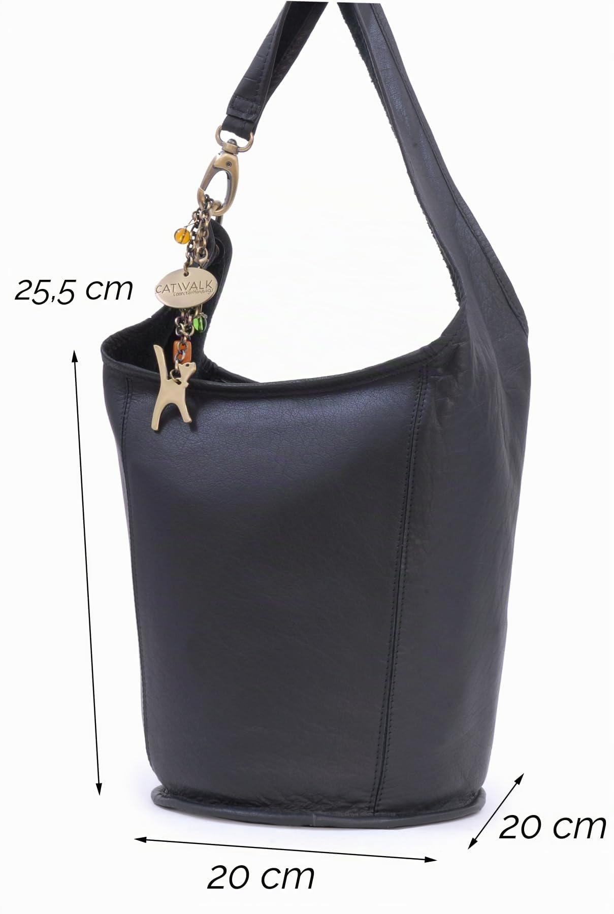 Catwalk Collection Handbags - Damen Leder Schultertasche - Beuteltasche/Handtasche Mittelgroß - Glastonbury
