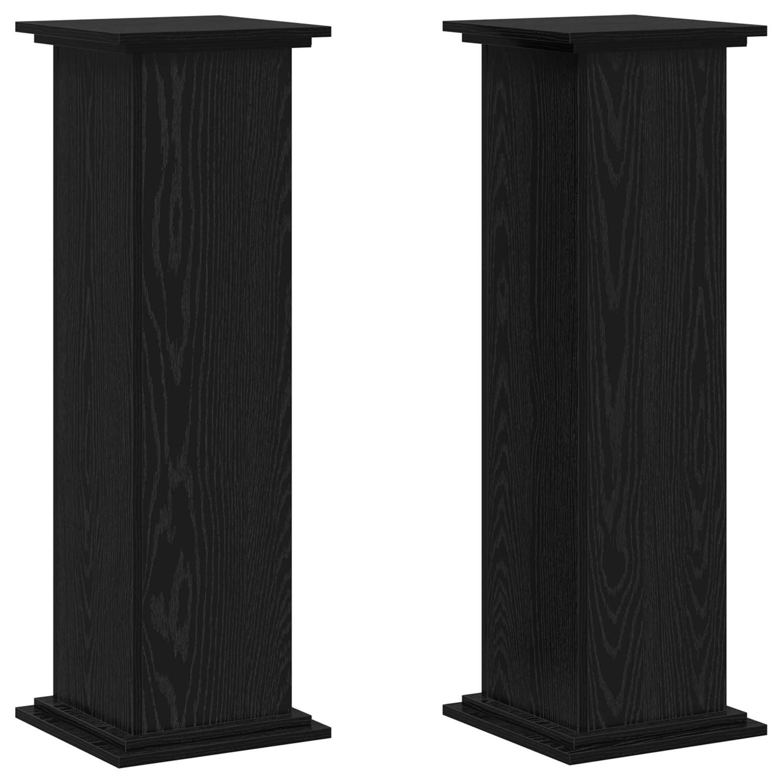 SYDE Supporto per piante in legno di rovere nero, 33 x 33 x 100 cm | Scaffale per vasi da esterno, base robusta, montaggio facile, uso interno e giardino