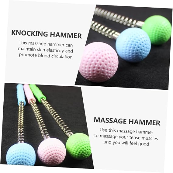 3pcs Handheld Acupoint Massagers Silicone Knocking Hammers for Back and Thigh with Smooth Texture and Safe Massage, Body Massaging Tool for Relaxation Random Color