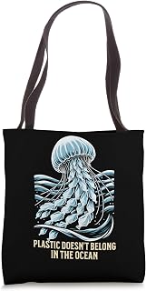 Ocean Conservation Jellyfish Plastic Pollution Awareness Tote Bag
