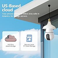 Vista 6 de Light Bulb Camera 5G&2.4Ghz WiFi 2K Security Cameras Wireless Outdoor Indoor,AI Detection and Alarm,Two-Way Talk,Cameras for Home Security