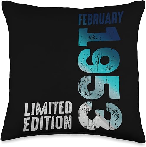 February 1953 Year 1953 Retro 1953 Vintage Limited Edition Throw Pillow