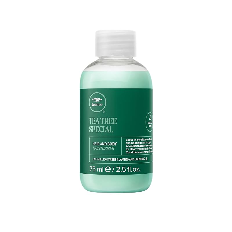 Tea Tree Hidratante capilar e corporal sem enxágue, loção corporal e creme pós-barba