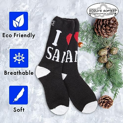 Image of World's Softest Cozy Collection Crew Socks - Smooth Multi Colors Cozy Socks - Knit Top Holiday Spirit Fashion Socks
