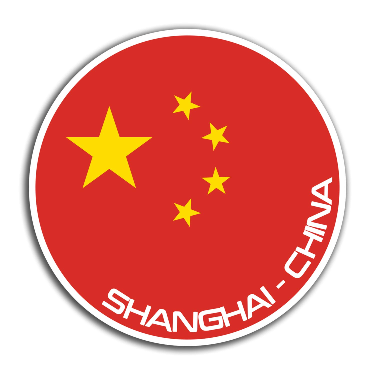 Destination Vinyl Ltd Multi 2 X 10Cm Shanghai China Vinyl Stickers - Travel Sticker Laptop Luggage #23587 (10Cm Wide)