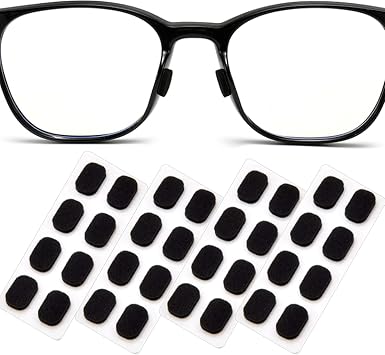 16 Pairs Eyeglass Nose Pads Foam Nose Cushion Anti Slip Adhesive Adjustable Nose Pads for Glasses Eyeglasses Stick on Plastic Frames Black Color 1.5mm