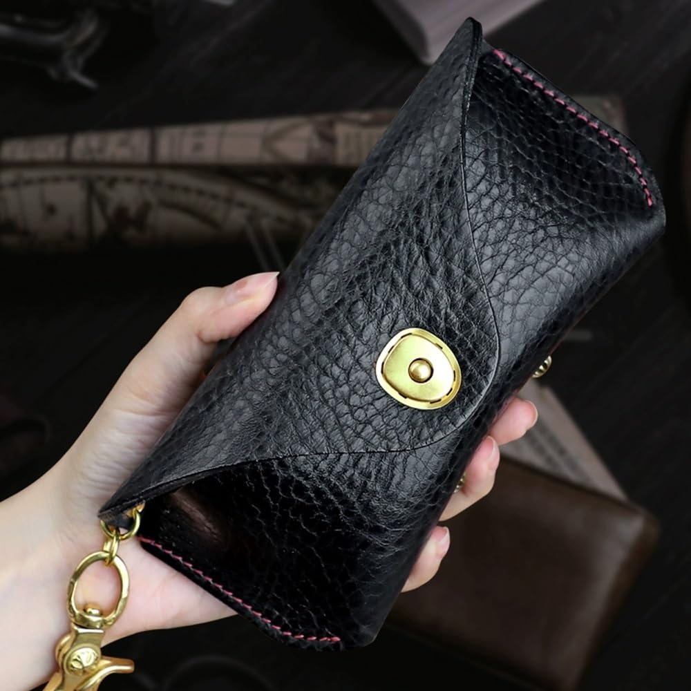 Etui na okulary, przenośne skórzane etui na okulary, etui na okulary przeciwsłoneczne w stylu retro, wąskie etui dla kobiet, mężczyzn, poziome etui na okulary