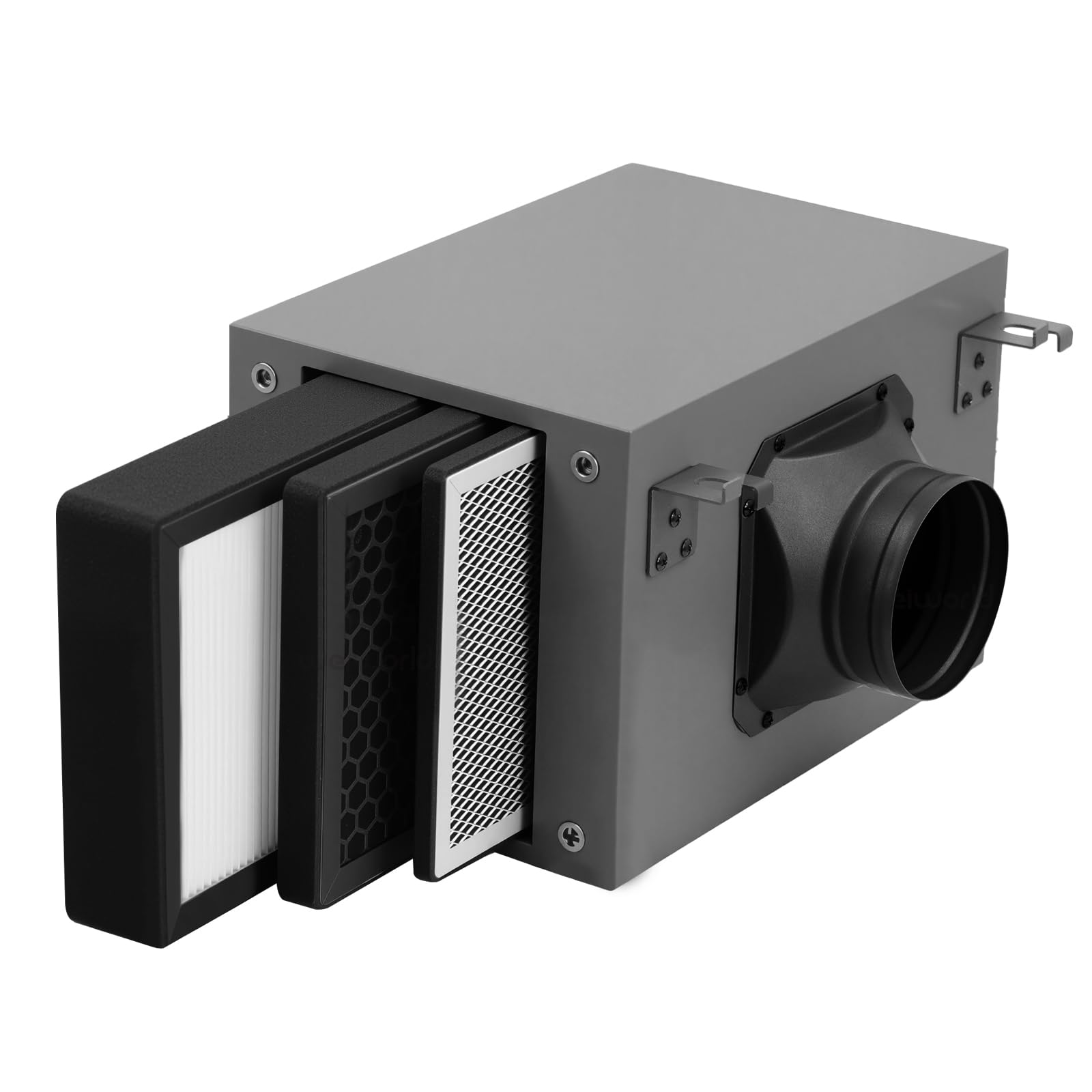 3-lagige Filter Box 100 mm, mit HEPA- und Aktivkohlefilter, passend für 100 mm Inline-Kanalventilatoren für Frischlufteinlass und Belüftungssysteme