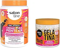 Salon Line Kit Definição Extraordinaria com Creme para Pentear e Gelatina #todecacho