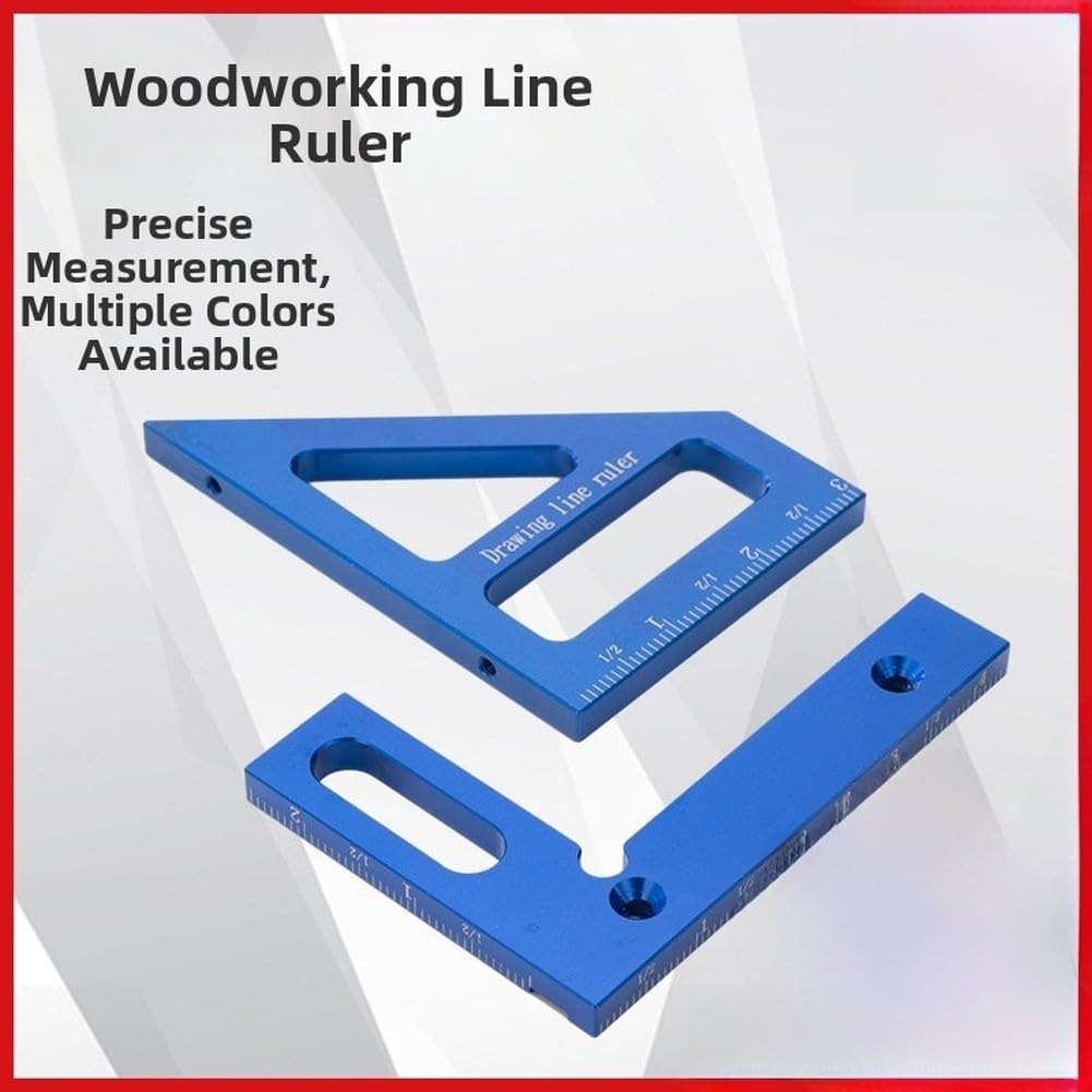 para herramienta para marcado Madera Aluminio Ángulo 90 y 45 Grados(Red)