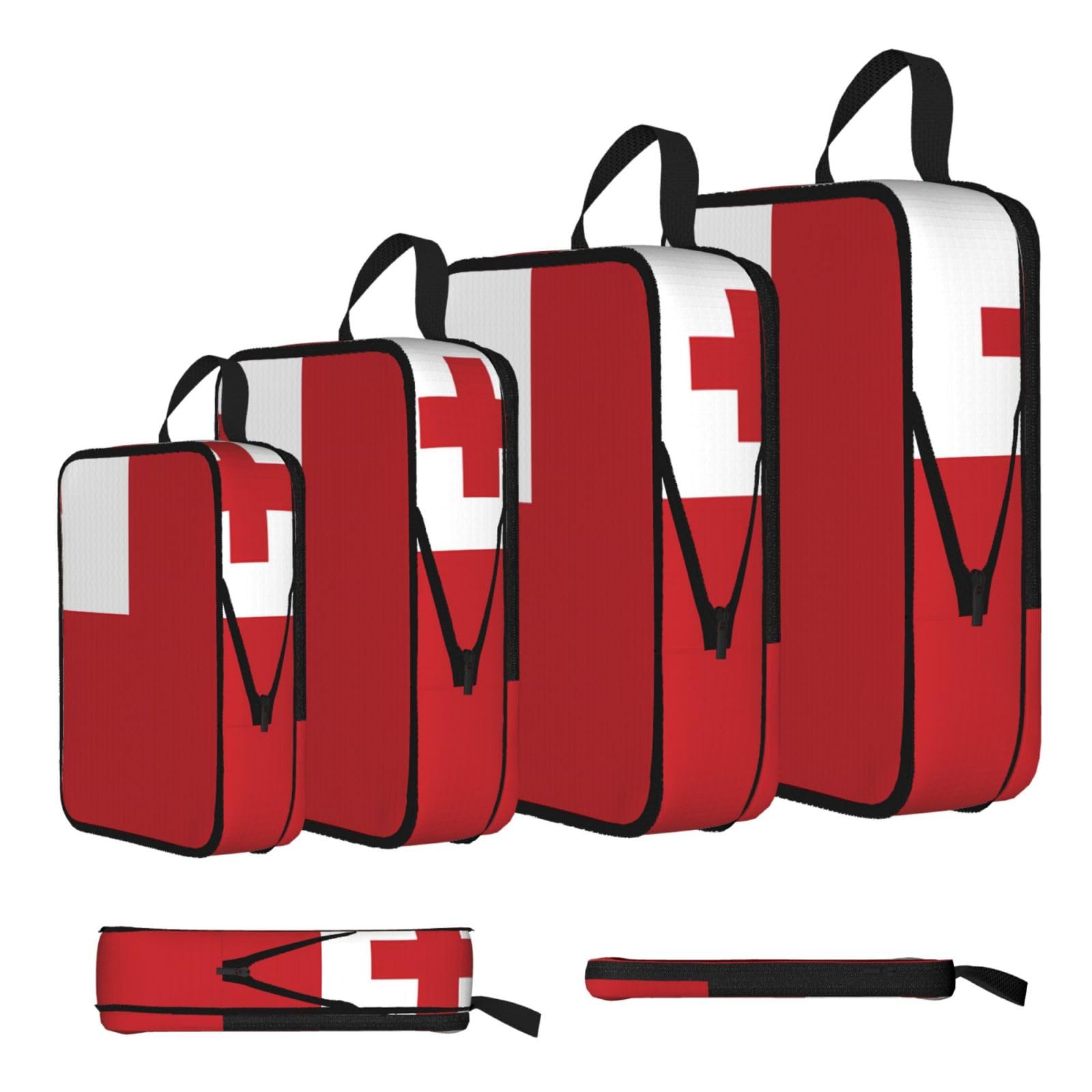Tonga Flag Compression Packing Cubes 4 Piece Set