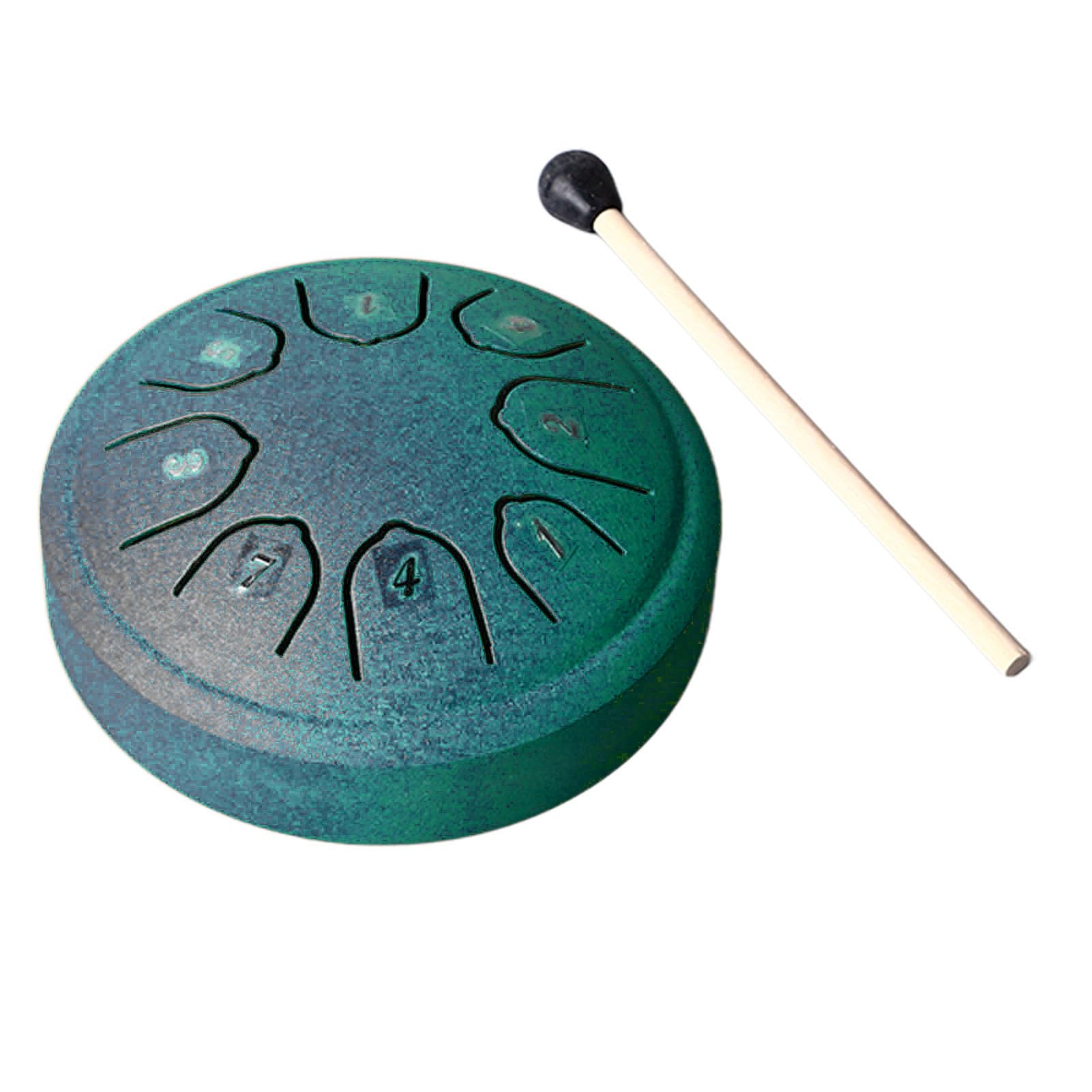 Tamburo per Lingua Mini Tamburo per Lingua in Acciaio Al Carbonio a 8 Toni da 4,5 Pollici per Bambini Adulti (GREEN)