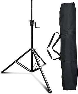 AxcessAbles Heavy-Duty Crank-up DJ Stand with Carry Bag | 175LB Load Capacity | Crank Up Light Stand | Crank Up DJ Speaker Tripod Stand | Stage Lighting Stand (Crank Stand -1 Pack)