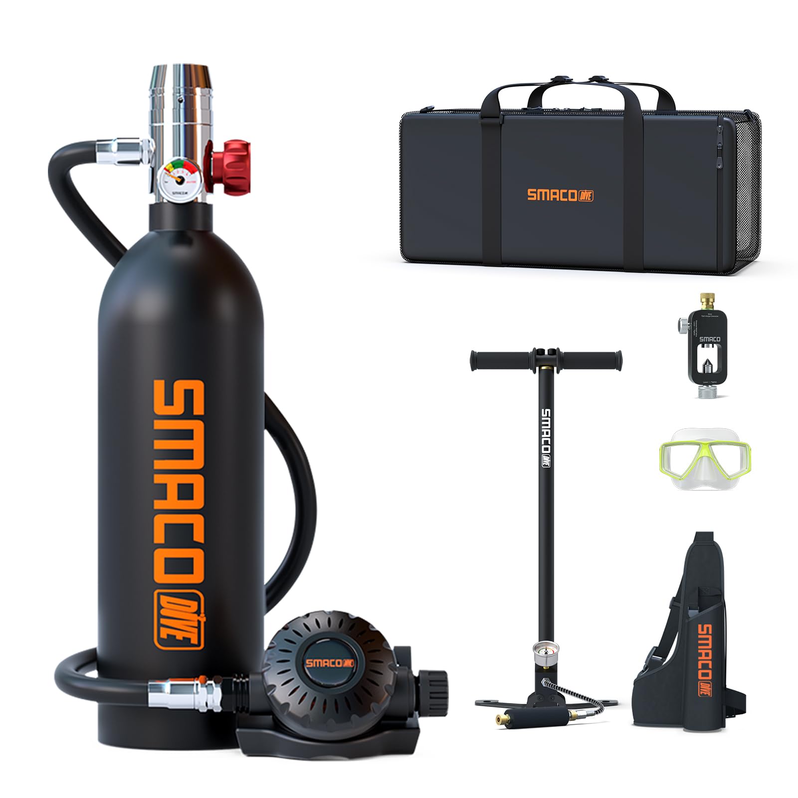 SMACO S400 Mini Scuba Tank, 1L Portable Diving Lung Air Tank