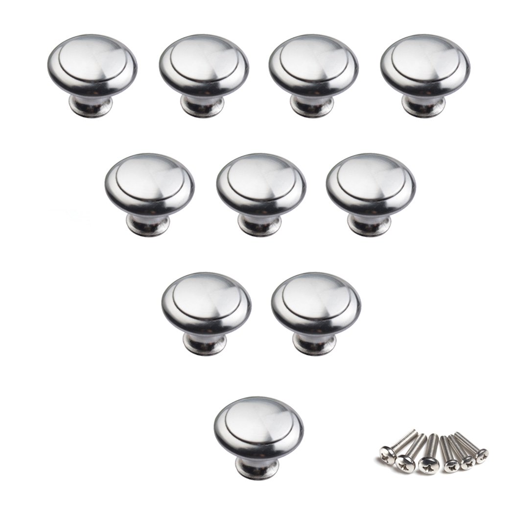 Stainless  Steel  Round  Drawer Knobs Cabinet Handles Door Handle Pull Hardware 27mm 10PCS