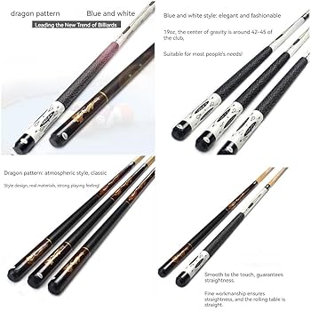 Amazon.com: Dragon pattern pool cue set - black and white 2