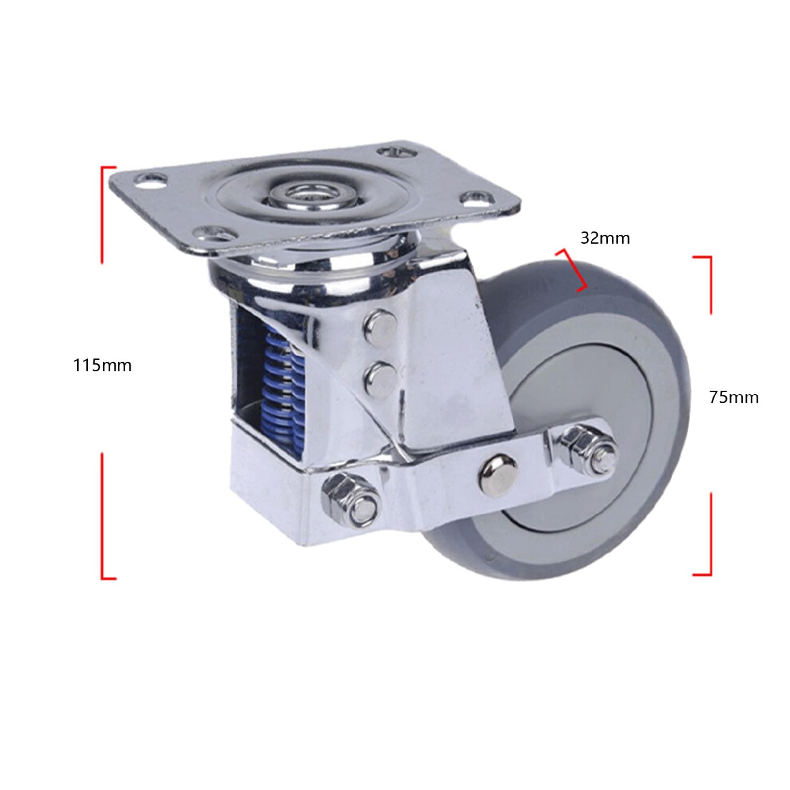 Universal Wheel Shock Absorbing Industrial Universal Wheel Automatic Telescopic Caster Uneven Ground Trolley