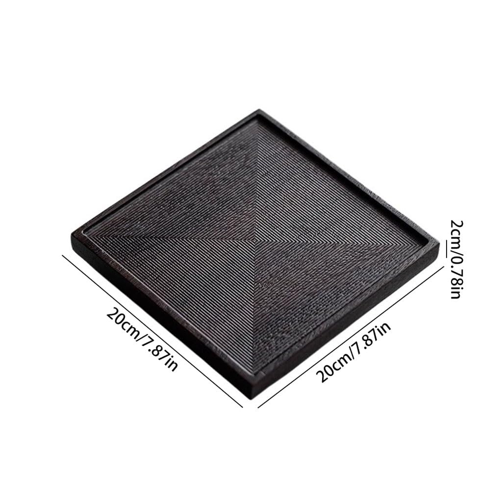 Bandeja Sencilla de Madera Maciza para Servir Tazas de té y Comida. Elegante Bandeja para el salón. Pequeña Mesa para Preparar té seco, Entretenimiento en casa y el Uso Diario.