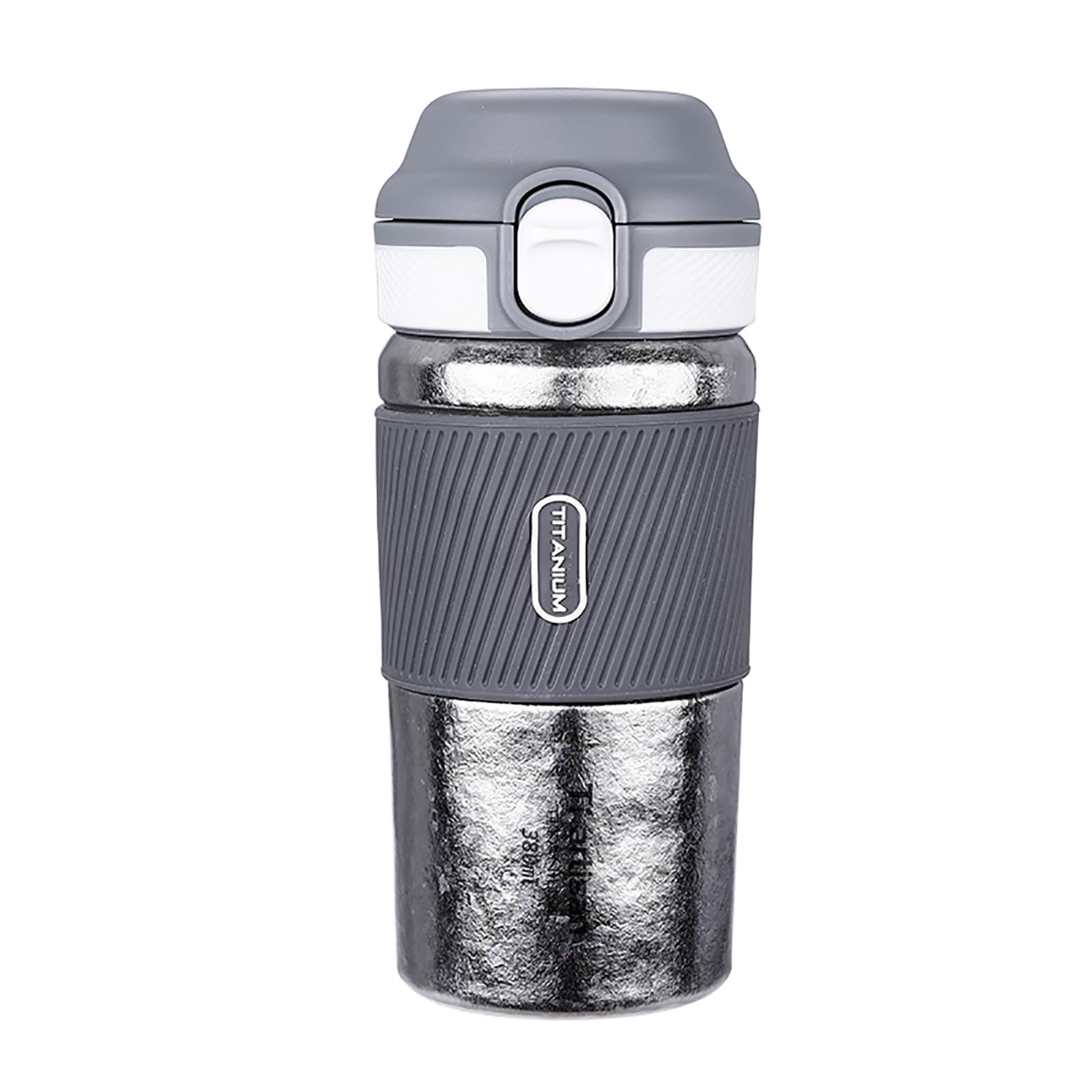 Ti artisan Titan-Wasserflasche, Kaffeetassen, isolierte Wasserflasche, 380 ml, Druckknopf-Deckel, auslaufsicher und verstaubar für Reisen und Sport