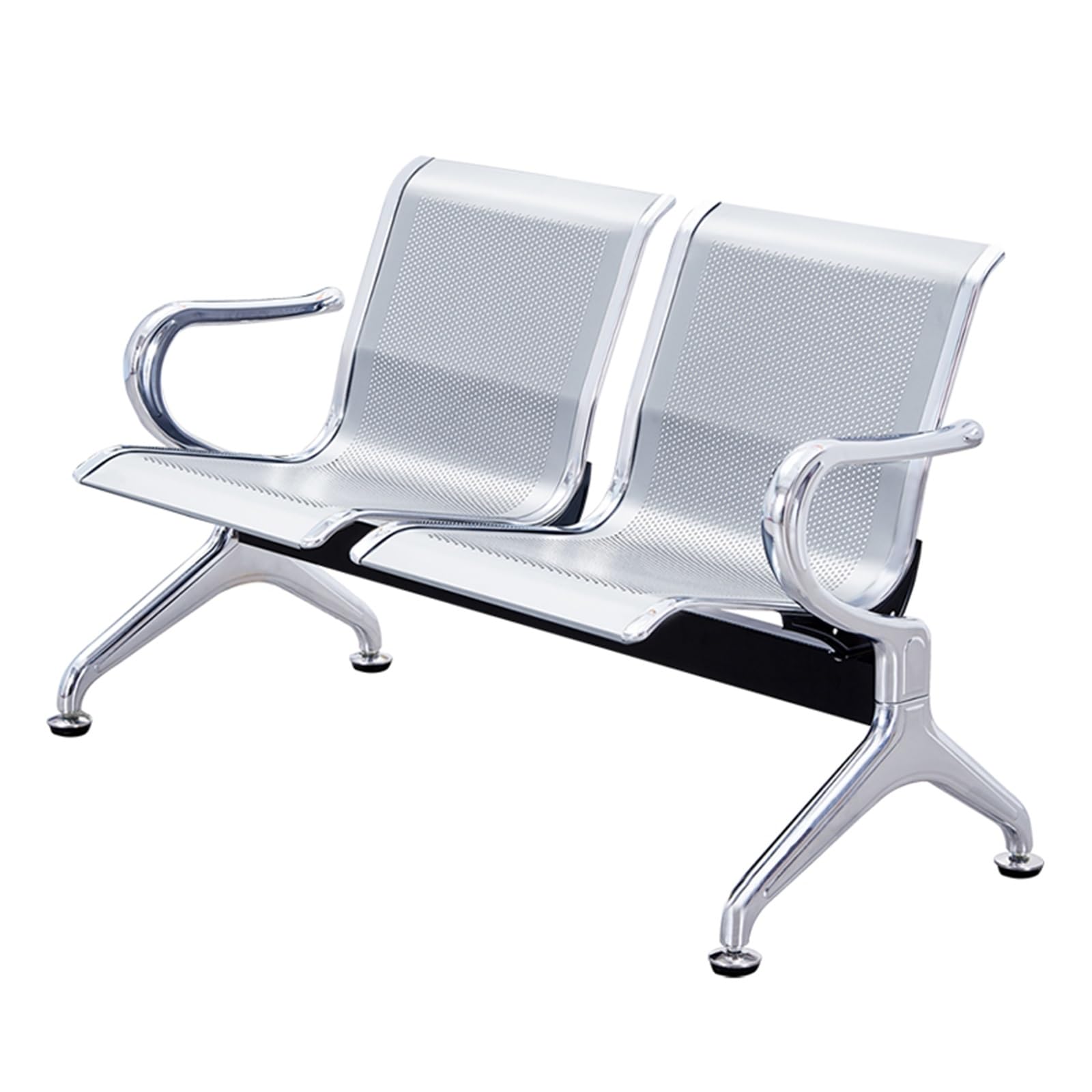 GTHTUHFD Metal Office Guest Chair, Ergonomic Waiting Room Bench With Backrest, Heavy-Duty Reception Chairs For Bank, Mall, Hospital, Easy To Clean,2-seater 120cm/47.2in