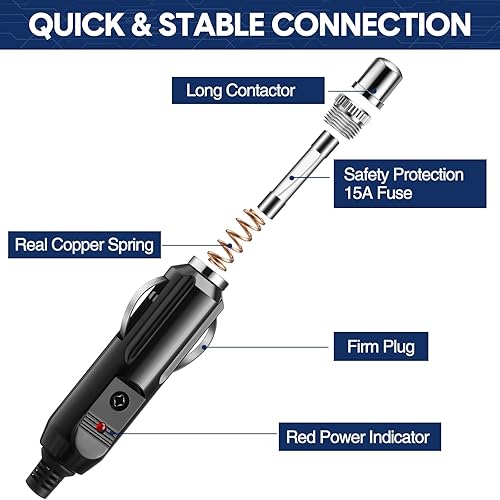 Miniatura 3 de Paquete de 4 encendedores de cigarrillos de 12 V, enchufe macho de 15 amperios, enchufe auxiliar de 24 V, enchufe de encendedor de cigarrillos de