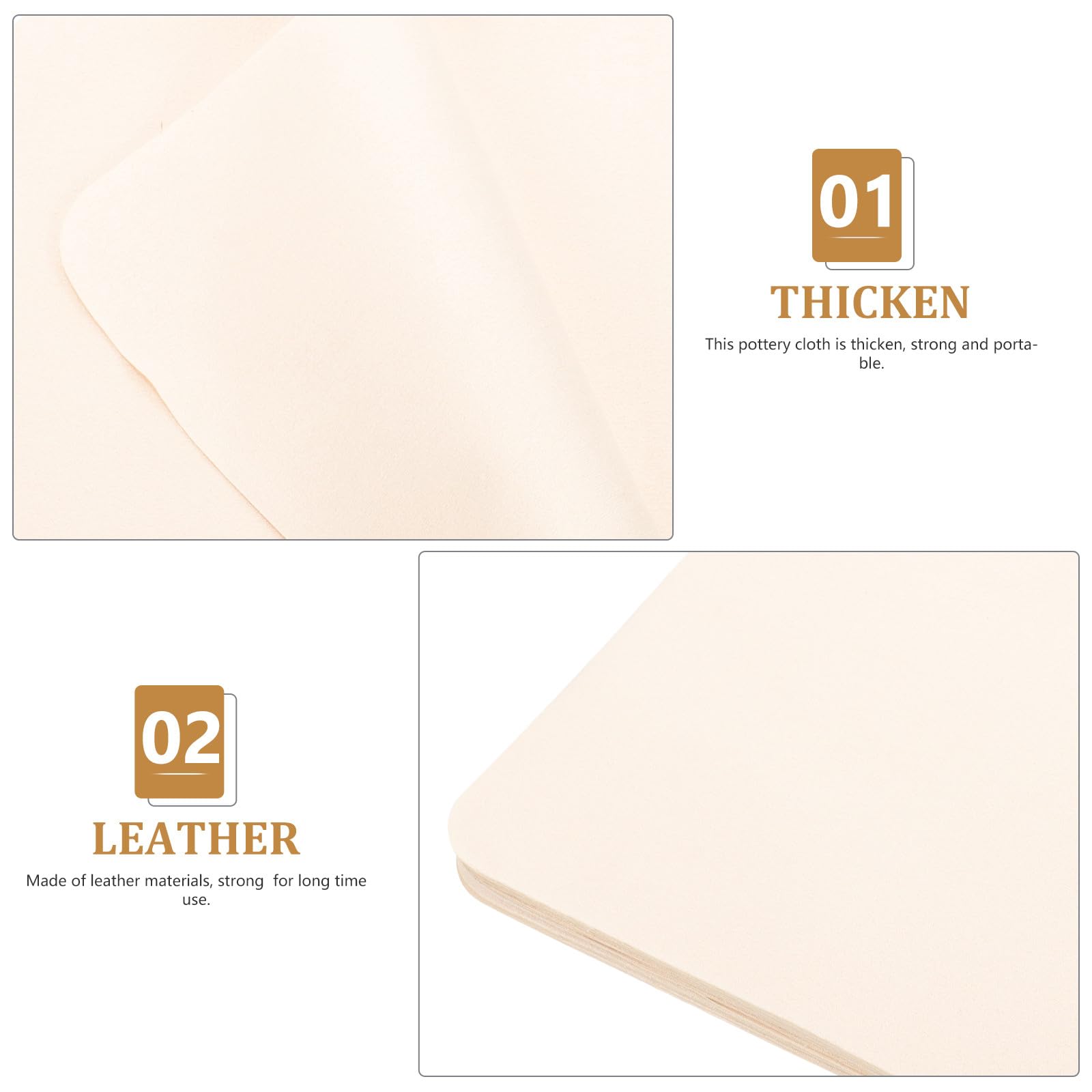 SUPVOX 100 Paños Absorbentes de Gamuza para Cerámica Diy, Tamaño 17.5 X 15 Cm, Color Beige, Herramienta para Modelar Arcilla y Manualidades de Alfarería