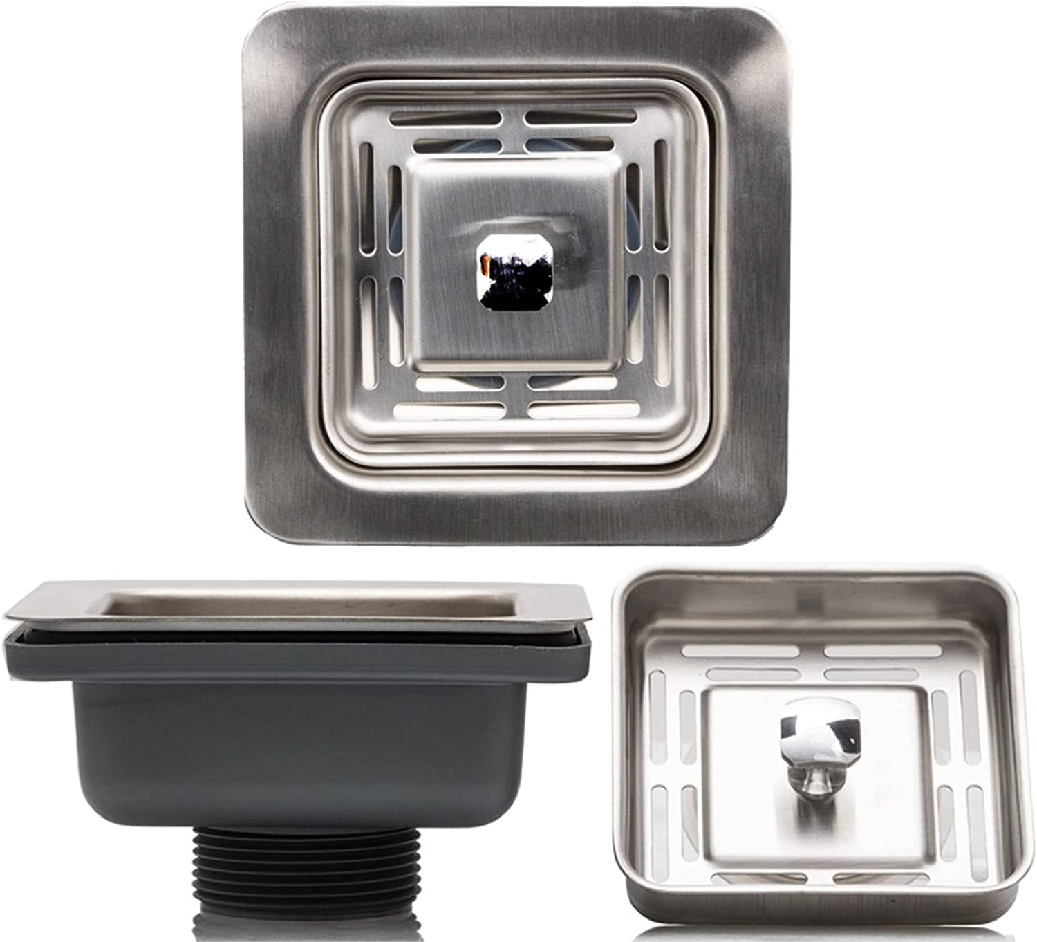 Fossa Square Shaped Premium Stainless Steel Kitchen Sink Coupling for Home - Matte Finish, Rust-Free, Corrosion-Resistant, Durable (4.5 Inches) Silver (B0CHJQX6VR) Amazon Price History, Amazon Price Tracker