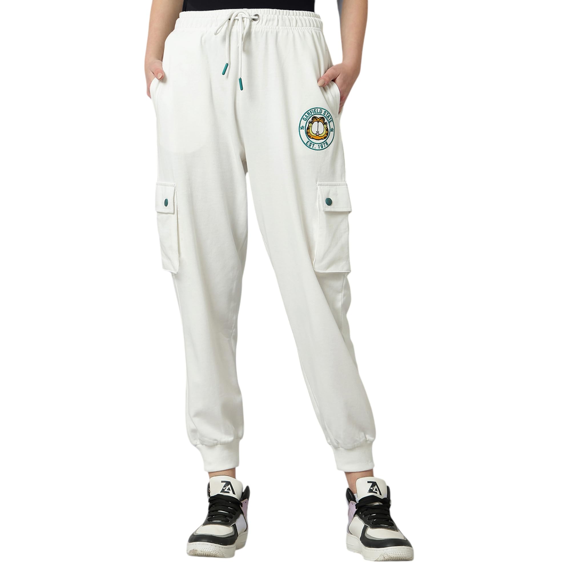 free authority Official Garfield Graphic Printed Mid-Rise Jogger for Women-picture-37