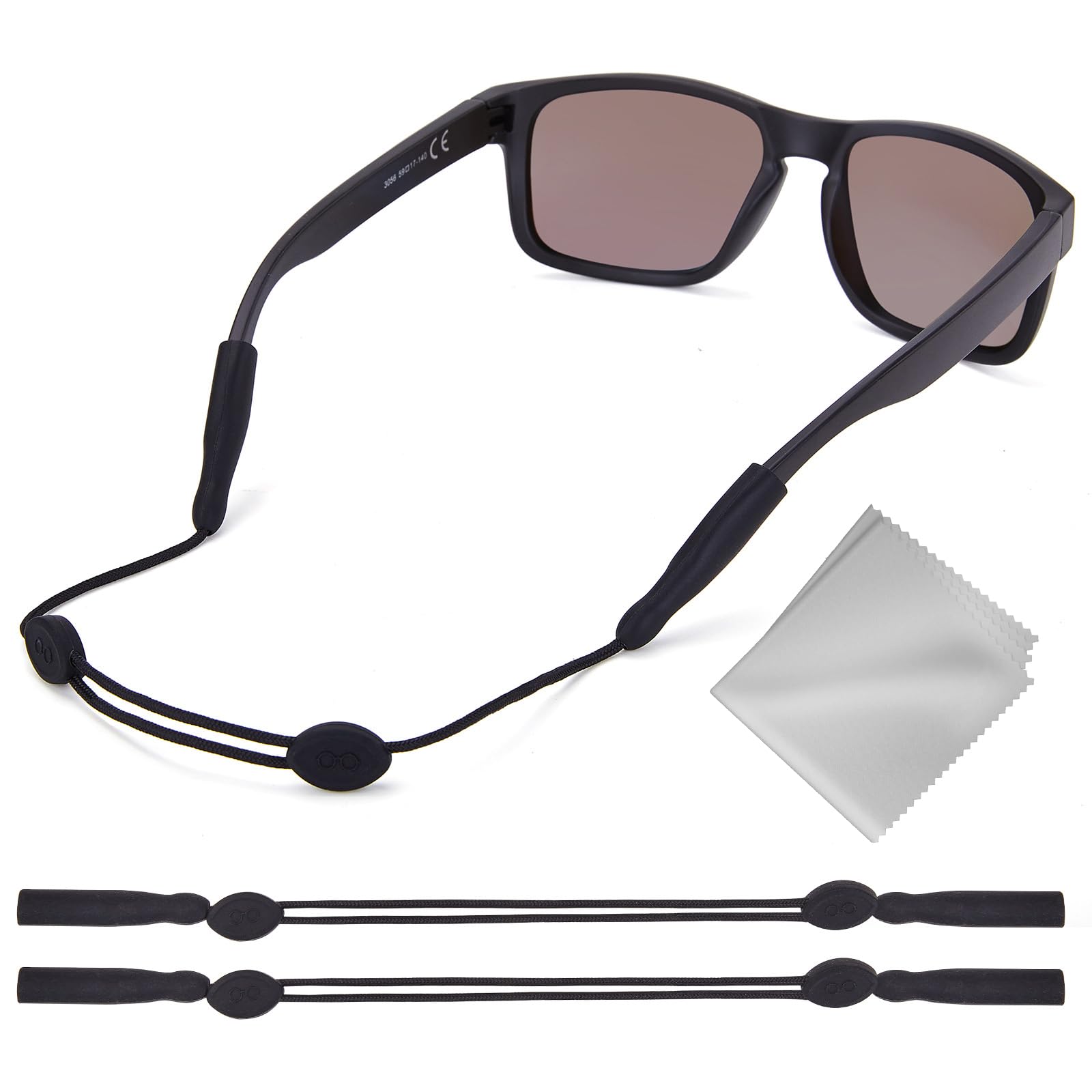 Photo 1 of Buyisgle Eye Glasses Holder Strap - Adjustable Sunglasses Straps Cords for Men Women - Eyeglass Holders Around Neck - Eyewear String Lanyard Retainer -2PCS?14in Black
