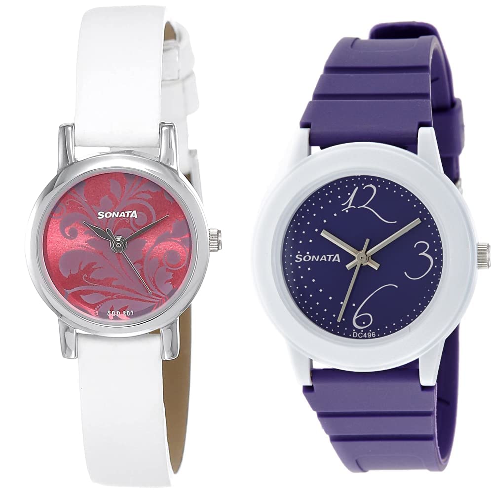 Sonata Leather Analog Women Pink Dial & Black Dial (Nk8976Sl03W + Nj8992Pp02C) | Rakshabandhan Gifts, Band Color:Black (B07N32TQ6G) Amazon Price History, Amazon Price Tracker