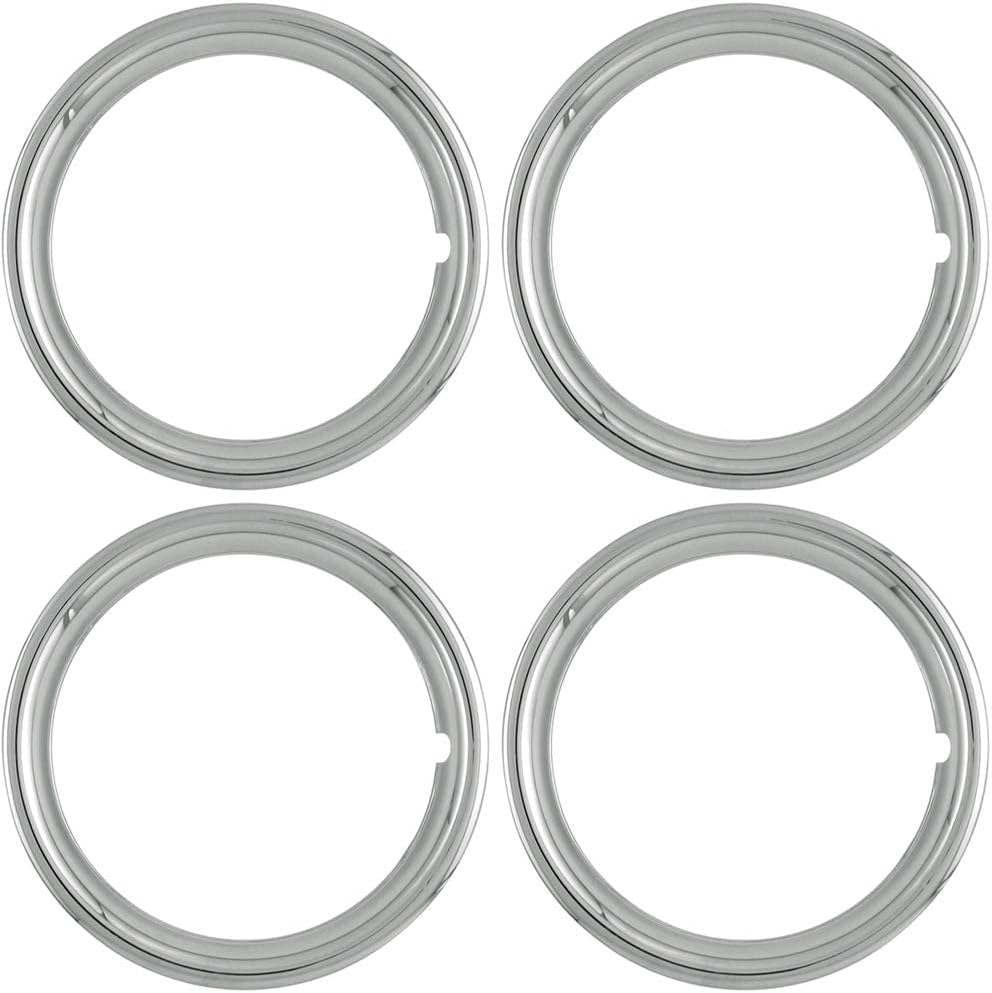 Amazon.com: 4-pack of 14' Chrome Steel 1 1/2' Deep Wheel Rings : Automotive