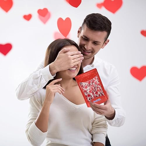 Miniatura 6 de Mini paletas para el día de San Valentín con forma de corazón rojo con sabor a fresa, envueltas individualmente, paletas de 0.18oz, aprox. 40