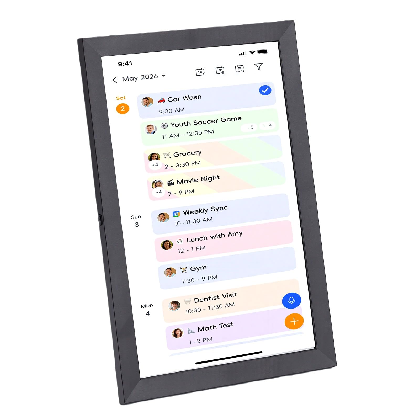 Zunate 10,1-Zoll-Smart-Wandkalender-Touchscreen |Interaktive WiFi-Synchronisierungsanzeige für Familienpläne, Aufgabendiagramm