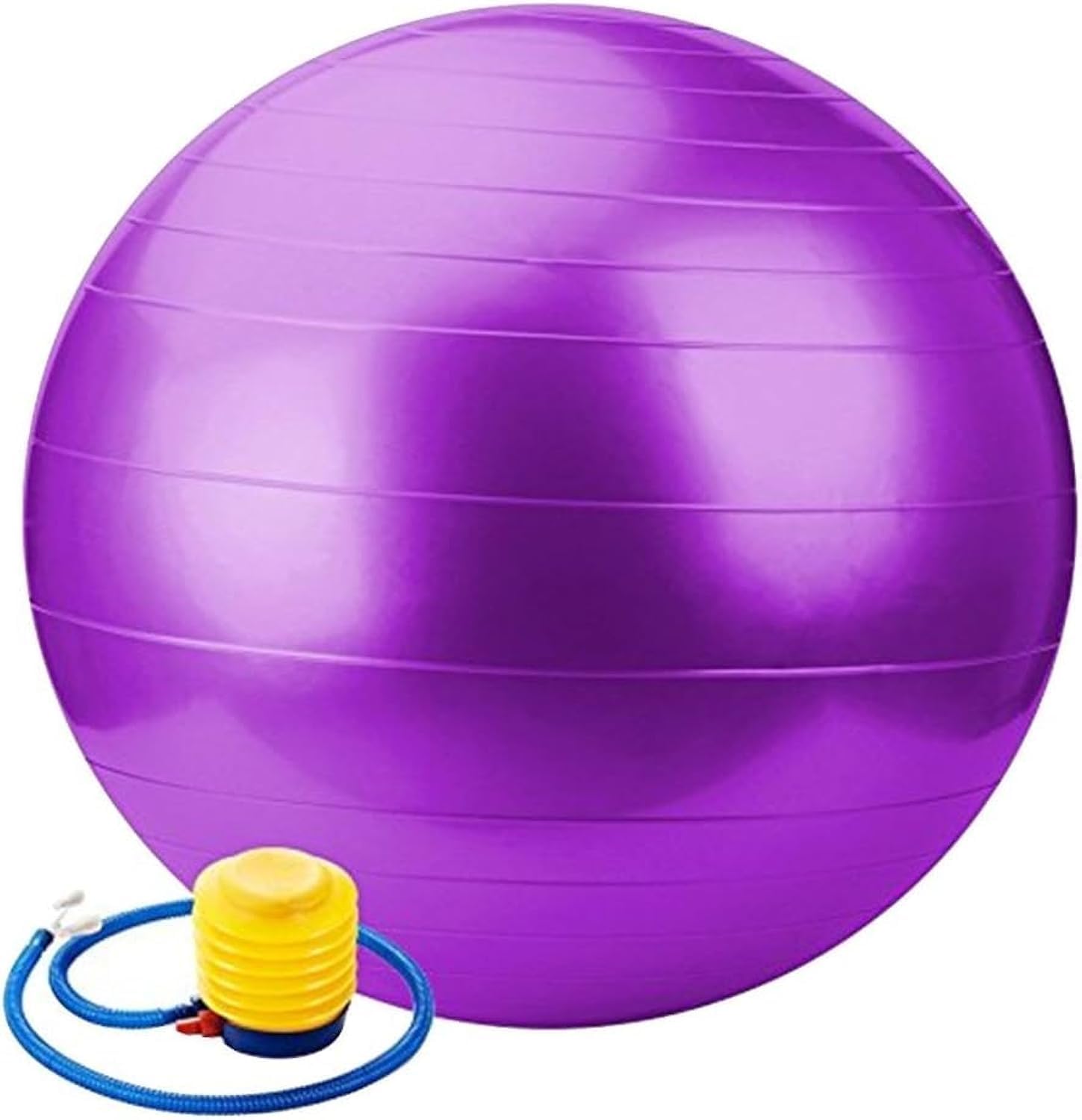 KUYING Yoga Mat Set - 180 * 60cm Long 1cm Non-Slip Comfort Foam Mat, 65cm Exercise Ball With Pump, 33cm Foam Roller for Beginners (Purple)