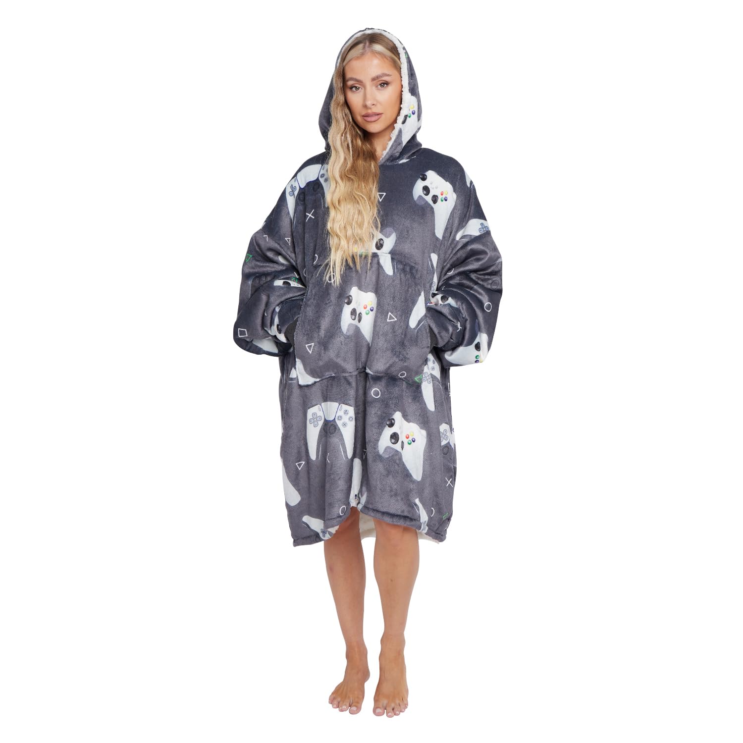 GC GAVENO CAVAILIAOversized Hoodie Blanket Women Men - Sherpa Fleece Blanket Hoodie - Giant Sweatshirt Hooded Blanket With Pockets - Snuggle Hoodie Wearable Throw Blanket - One Size Fit All