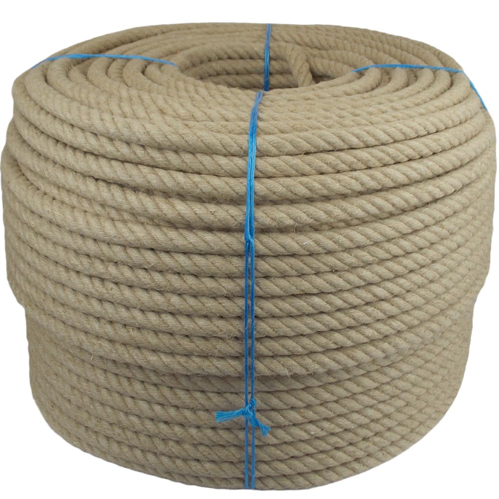 Hanfseil 6 mm – 30 mm gedreht | Naturseil aus 100 % Hanf Tauwerk Seil für DIY, Handwerk, Makramee, Garten & Dekoration | Made in Germany | Ropes and More® (Ø24mm - 30m)